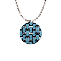 Cute Black Cat Pattern 1  Button Necklace by Valentinaart