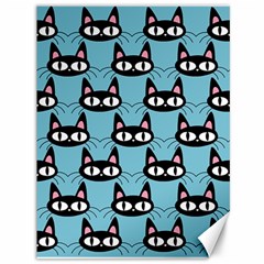 Cute Black Cat Pattern Canvas 36  X 48  by Valentinaart