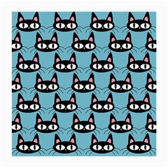 Cute Black Cat Pattern Medium Glasses Cloth (2 Sides) by Valentinaart