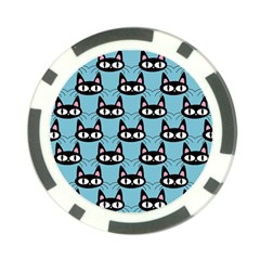 Cute Black Cat Pattern Poker Chip Card Guard by Valentinaart