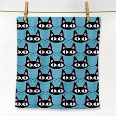 Cute Black Cat Pattern Face Towel by Valentinaart