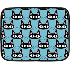 Cute Black Cat Pattern Fleece Blanket (mini) by Valentinaart