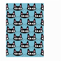 Cute Black Cat Pattern Large Garden Flag (two Sides) by Valentinaart