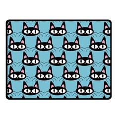 Cute Black Cat Pattern Double Sided Fleece Blanket (small)  by Valentinaart