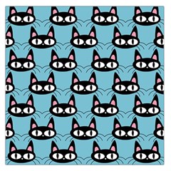 Cute Black Cat Pattern Large Satin Scarf (square) by Valentinaart