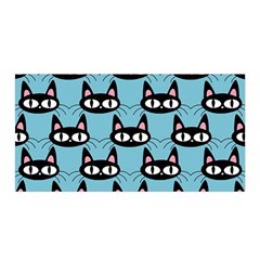 Cute Black Cat Pattern Satin Wrap by Valentinaart