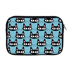 Cute Black Cat Pattern Apple Macbook Pro 17  Zipper Case by Valentinaart