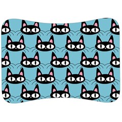 Cute Black Cat Pattern Velour Seat Head Rest Cushion by Valentinaart