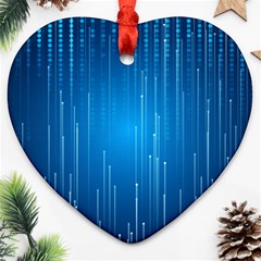 Abstract Rain Space Heart Ornament (two Sides)