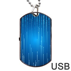 Abstract Rain Space Dog Tag Usb Flash (two Sides) by HermanTelo