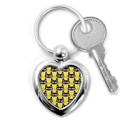 Cute Black Cat Pattern Key Chain (heart)