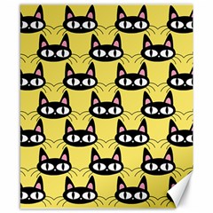 Cute Black Cat Pattern Canvas 8  X 10  by Valentinaart