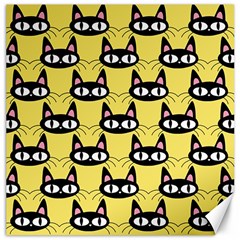 Cute Black Cat Pattern Canvas 12  X 12  by Valentinaart