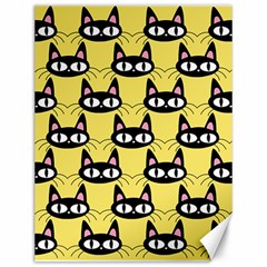 Cute Black Cat Pattern Canvas 12  X 16  by Valentinaart