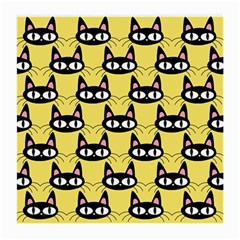 Cute Black Cat Pattern Medium Glasses Cloth by Valentinaart