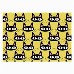 Cute Black Cat Pattern Large Glasses Cloth (2 Sides) by Valentinaart