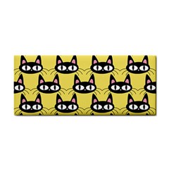 Cute Black Cat Pattern Hand Towel by Valentinaart