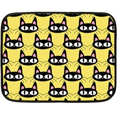 Cute Black Cat Pattern Fleece Blanket (mini) by Valentinaart