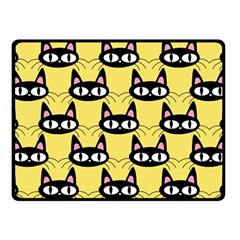 Cute Black Cat Pattern Fleece Blanket (small) by Valentinaart