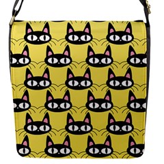 Cute Black Cat Pattern Flap Closure Messenger Bag (s) by Valentinaart