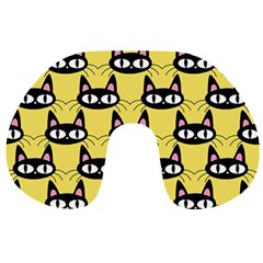 Cute Black Cat Pattern Travel Neck Pillow by Valentinaart