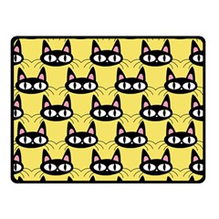 Cute Black Cat Pattern Double Sided Fleece Blanket (small)  by Valentinaart