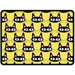 Cute Black Cat Pattern Double Sided Fleece Blanket (Large)  80 x60  Blanket Back