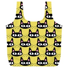 Cute Black Cat Pattern Full Print Recycle Bag (xl) by Valentinaart