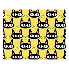 Cute Black Cat Pattern Double Sided Flano Blanket (large)  by Valentinaart