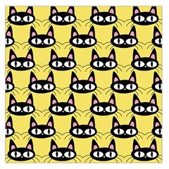 Cute Black Cat Pattern Large Satin Scarf (square) by Valentinaart