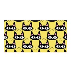 Cute Black Cat Pattern Satin Wrap by Valentinaart