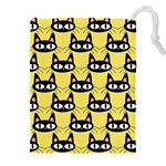 Cute Black Cat Pattern Drawstring Pouch (5XL) Front