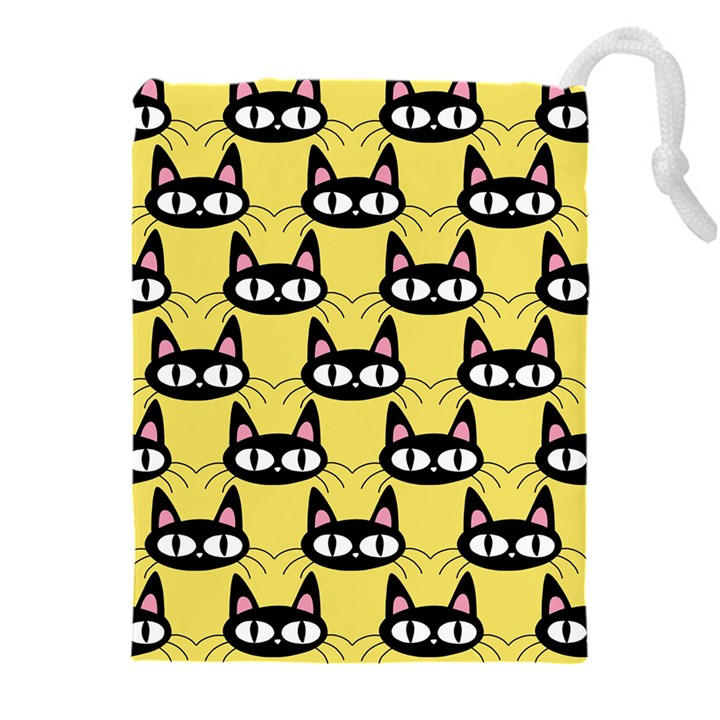 Cute Black Cat Pattern Drawstring Pouch (5XL)