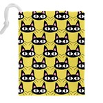 Cute Black Cat Pattern Drawstring Pouch (5XL) Back