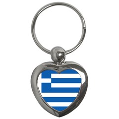 Greece Flag Greek Flag Key Chain (heart) by FlagGallery