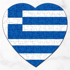 Greece Flag Greek Flag Jigsaw Puzzle (heart) by FlagGallery