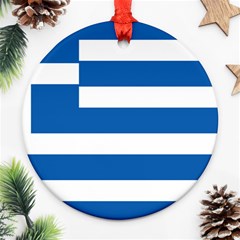 Greece Flag Greek Flag Round Ornament (Two Sides)