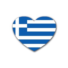 Greece Flag Greek Flag Rubber Coaster (Heart) 