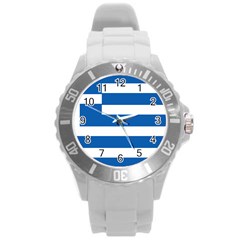 Greece Flag Greek Flag Round Plastic Sport Watch (l) by FlagGallery