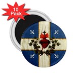 Quebec flag drapeau Québec Patriote Carillon Sacré-Coeur Christian Catholic old vintage with fleurs de lys 2.25  Magnet (10 pack) Front