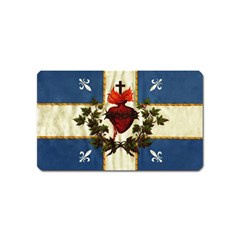 Quebec Flag Drapeau Québec Patriote Carillon Sacré-coeur Christian Catholic Old Vintage With Fleurs De Lys Magnet (name Card) by Quebec