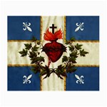 Quebec flag drapeau Québec Patriote Carillon Sacré-Coeur Christian Catholic old vintage with fleurs de lys Small Glasses Cloth Front