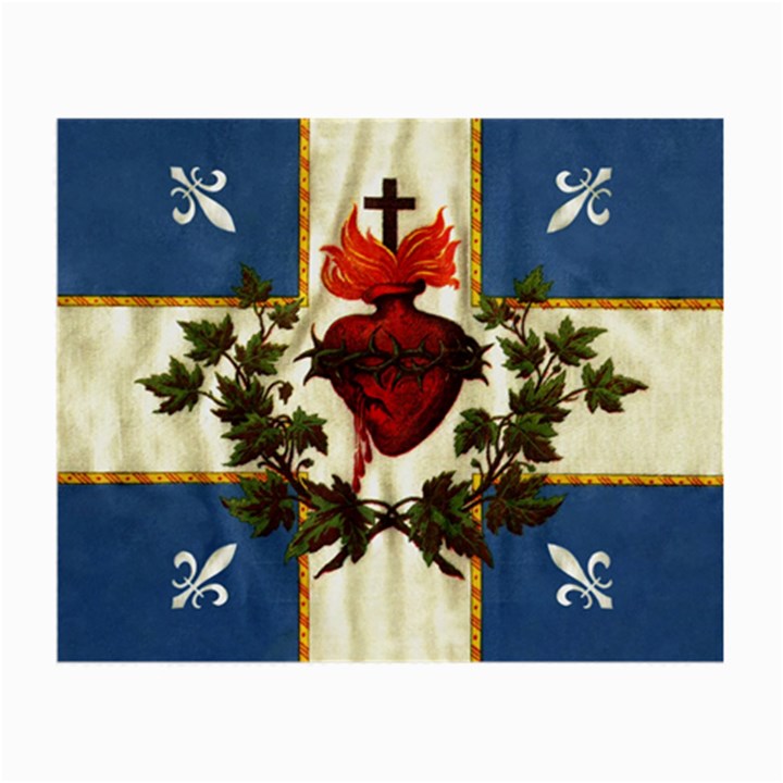 Quebec flag drapeau Québec Patriote Carillon Sacré-Coeur Christian Catholic old vintage with fleurs de lys Small Glasses Cloth