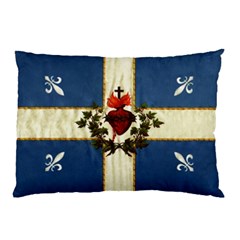 Quebec Flag Drapeau Québec Patriote Carillon Sacré-coeur Christian Catholic Old Vintage With Fleurs De Lys Pillow Case by Quebec