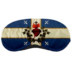 Quebec Flag Drapeau Québec Patriote Carillon Sacré-coeur Christian Catholic Old Vintage With Fleurs De Lys Sleeping Mask by Quebec