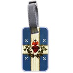 Quebec flag drapeau Québec Patriote Carillon Sacré-Coeur Christian Catholic old vintage with fleurs de lys Luggage Tag (two sides) Front