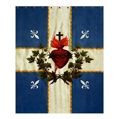 Quebec Flag Drapeau Québec Patriote Carillon Sacré-coeur Christian Catholic Old Vintage With Fleurs De Lys Shower Curtain 60  X 72  (medium) by Quebec