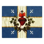 Quebec flag drapeau Québec Patriote Carillon Sacré-Coeur Christian Catholic old vintage with fleurs de lys Double Sided Flano Blanket (Large) 80 x60  Blanket Front