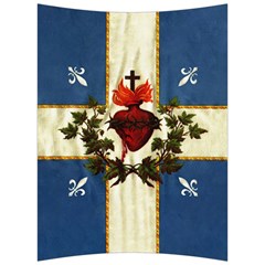 Quebec Flag Drapeau Québec Patriote Carillon Sacré-coeur Christian Catholic Old Vintage With Fleurs De Lys Velour Seat Cushion by Quebec