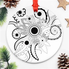 Floral Design Ornament (round) by FantasyWorld7